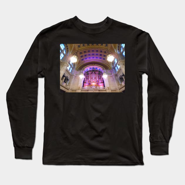 Scottish Photography Series (Vectorized) - Kelvingrove Art Gallery and Museum Organ Glasgow Long Sleeve T-Shirt by MacPean